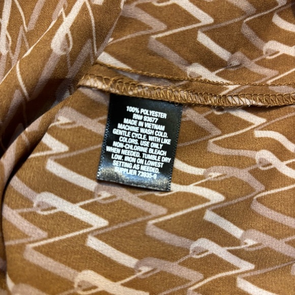 NWT Worthington Top Brown Tan W Patterned Sleeveless Blouse Flowy Oversized New - Picture 11 of 15